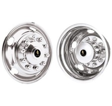 Ford F-650 19.5 Inch 10 Lug Stainless Wheel Simulators Wheel Covers Air Brakes