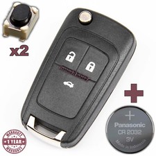 SHELL KEY FOR OPEL ZAFIRA ASTRA CORSA INSIGNIA MERIVA + CR2032 BATTERY