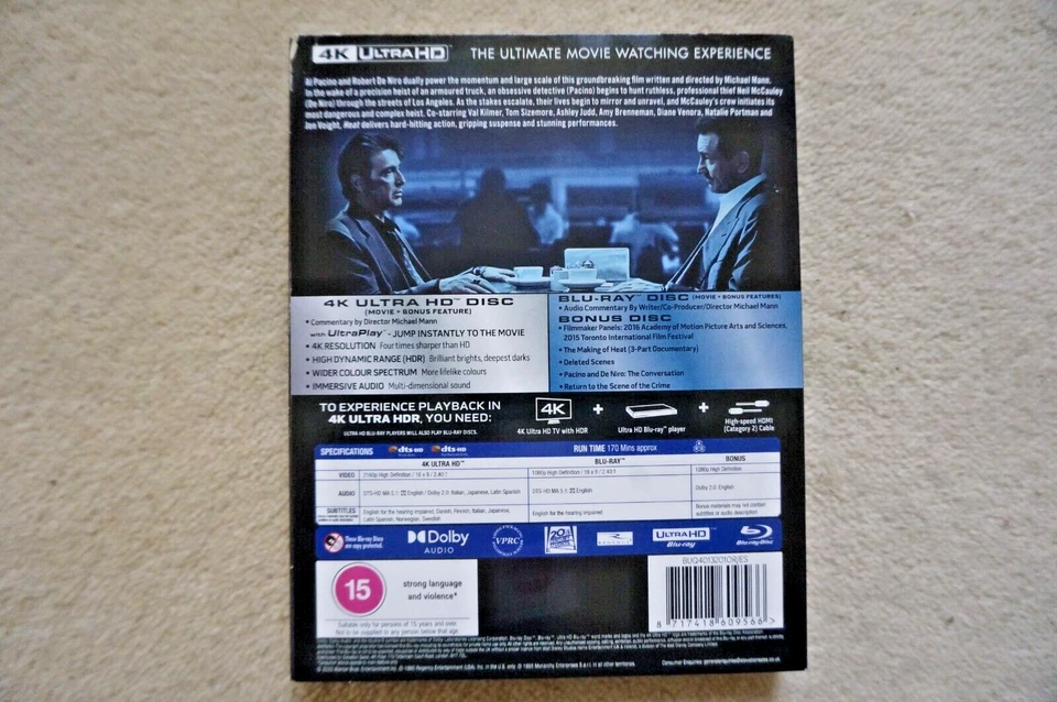 4K UHD BLU-RAY HEAT AL PACINO DE NIRO VAL KILMER NEW SEALED UK STOCK - Image 2 of 2