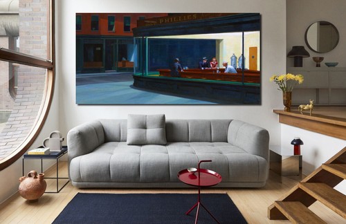 NIGHTHAWKS BY EDWARD HOPPER - CANVAS WALL ART PRINT - *FRAMED READY TO HANG* - Picture 5 of 7