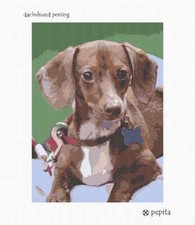 Dachshund Posing Needlepoint Kit or Canvas