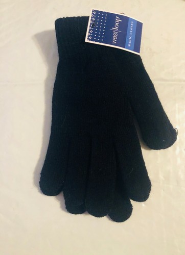 West Loop Damen Bommelmütze mit Magic Handschuhen schwarz Acryl 100% - Bommel: Kunstfell - Bild 5 von 6