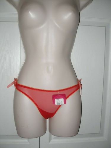 Xhilaration Intimates Women's Red Panties XS Semi Sheer Orange Trim Ruffles NWT - Picture 6 of 9