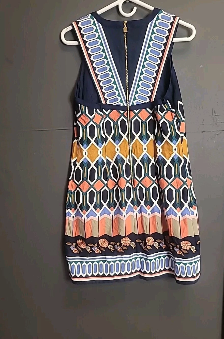 VETEMENTS Abito donna multicolore ricamato disegno geometrico mod boho by Shelli