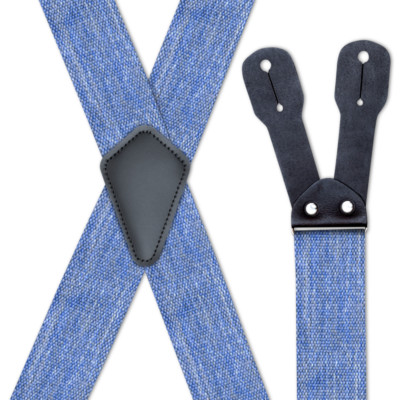 Men's Suspenders - X Style, Industrial Quality, Choose attachment, USA Made