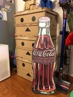 Coca cola Bottle Coke Die Cut Embossed Premium Metal Tin Sign Vintage Garage 35"