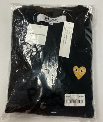 Comme Des Garcons PLAY Mens Gold Heart Cardigan - Black - Small