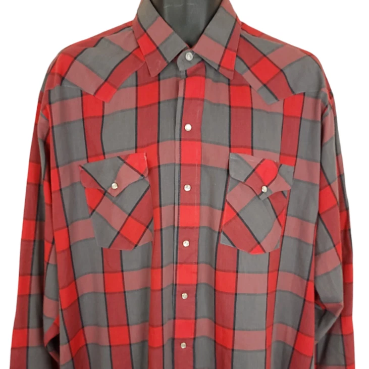 Vintage Panhandle Slim Western Shirt Mens Size XL 90s Pearl Snap Made In USA - Image 2 of 4