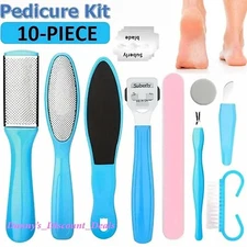 10pcs CALLOUS Remover Pedicure Tool Set Kit Foot File Scraper Brush Nail Rasp