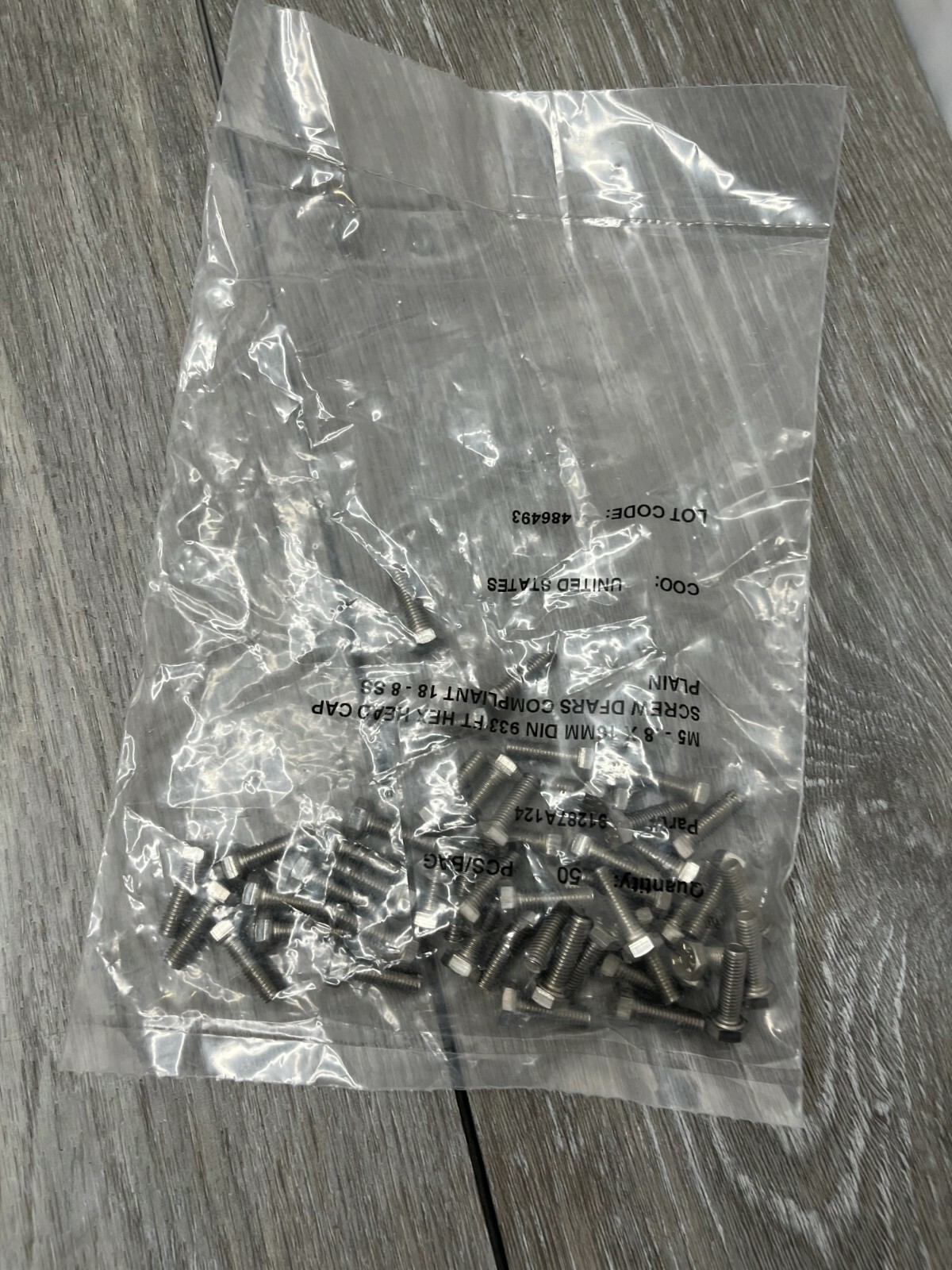 100pc McMasterCarr M5 0.8 x 16mm FT Hex Head Cap Screws DIN 933 188