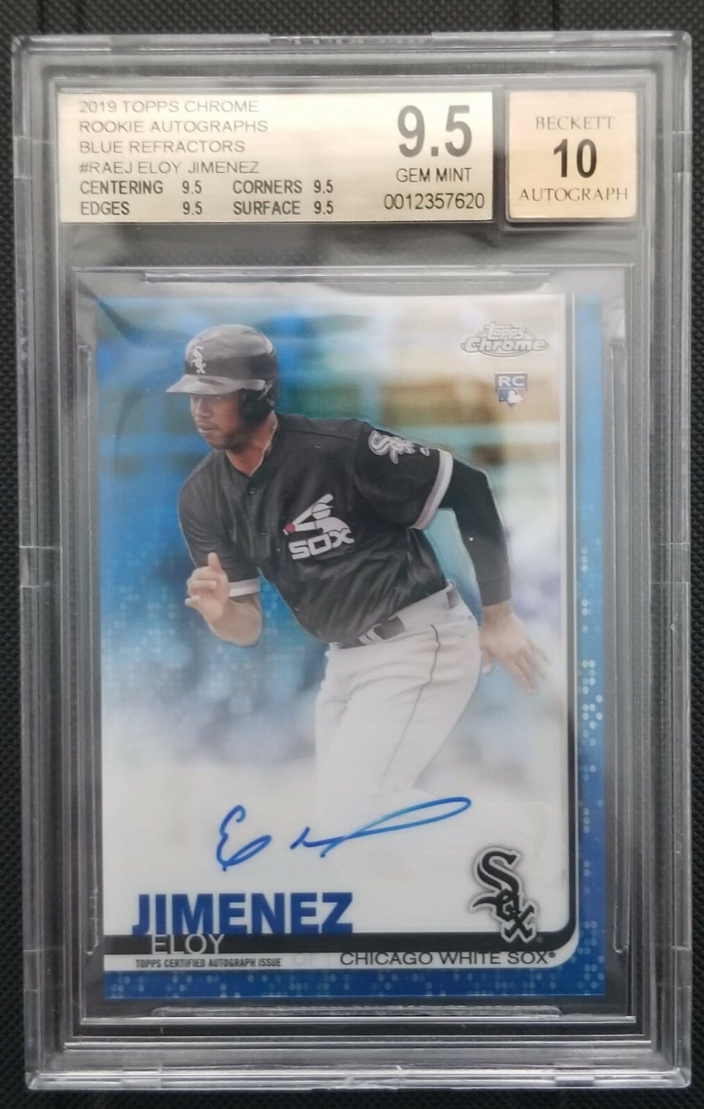 2019 Topps Chrome Blue Refractor /150 Eloy Jimenez BGS 9.5 Rookie Auto