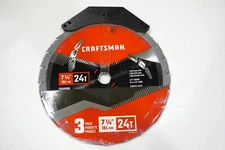 CRAFTSMAN 7-1/4-Inch Circular Saw Blade 24-Tooth Carbide 3-Pack SEALED NEW!