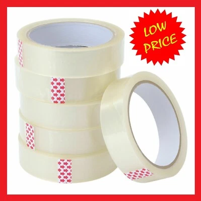 STIKKY TAPE 12 ROLLS CLEAR PACKING TAPE PARCEL SELLOTAPE CELLOTAPE 24MM X 66M
