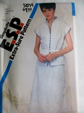Simplicity Pattern 5891 Sizes 16 - 20 Misses Two Piece Dress Uncut 1983