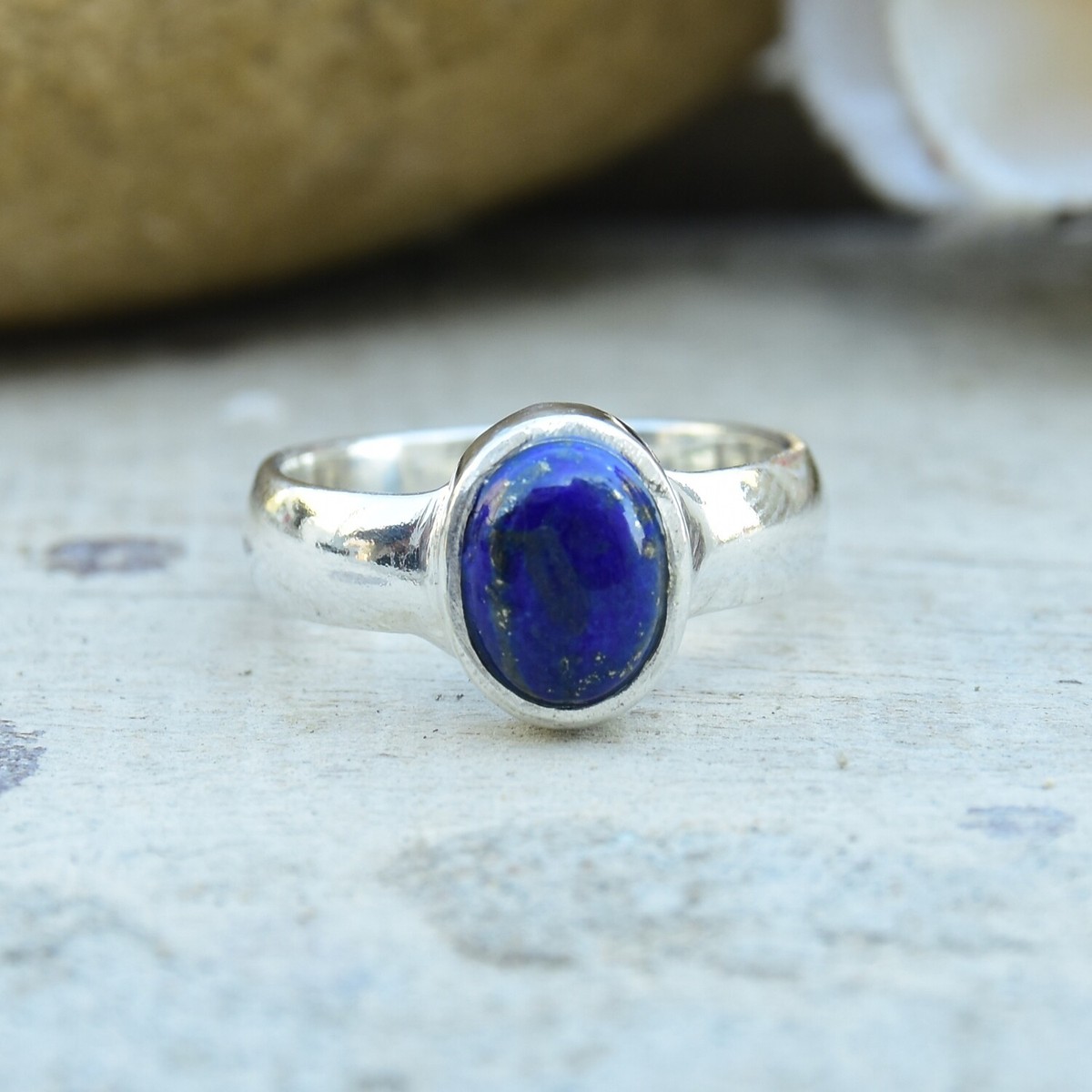 Lapis Lazuli Gemstone 925 Sterling Silver Black Friday Ring