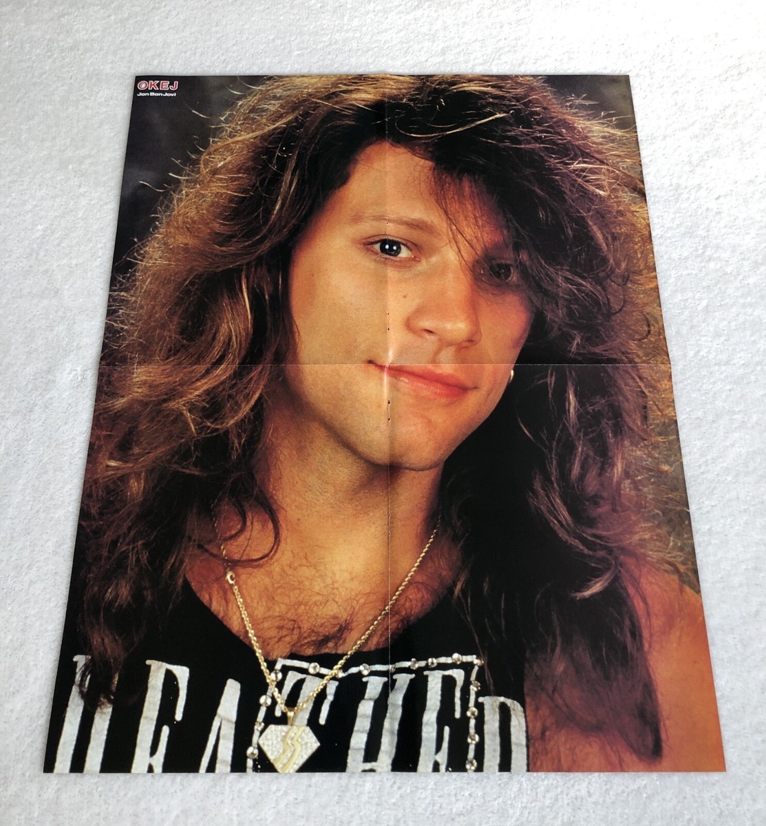 1989 JON BON JOVI Swedish Poster Music Magazine Okej 1980s Vintage