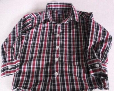 Boys 4T Arrow Red & Black Plaid Dress Shirt Button Up with Collar | eBay