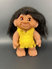VTG LE 1970s THOMAS DAM TROLL DOLL ORIGINAL Hair, Eyes, and Dress Rare Cone Head