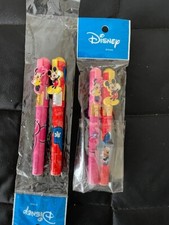 2 Sets Mickey Minnie Mouse Disney Capped Pen Set of 2 Black/Blue Ink NEW