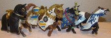 Lot of 4 Knights Horses Toy Figures - Lot 3 Schleich Plastoy PAPO Chap Mei