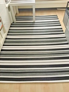 Habitat Teppich Schwarz Weiss Streifen Fur Innen Aussen Recycled