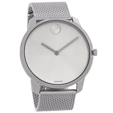Movado 3600589  Mens Bold Silver Dial Stainless Steel Quartz Watch