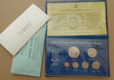 BRITISH VIRGIN ISLANDS COIN 1974  Set 6 exotic birds Specimen coins Franklin Min
