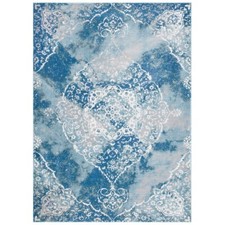 SAFAVIEH Aria Collection ARA187M Light Blue / Ivory Rug