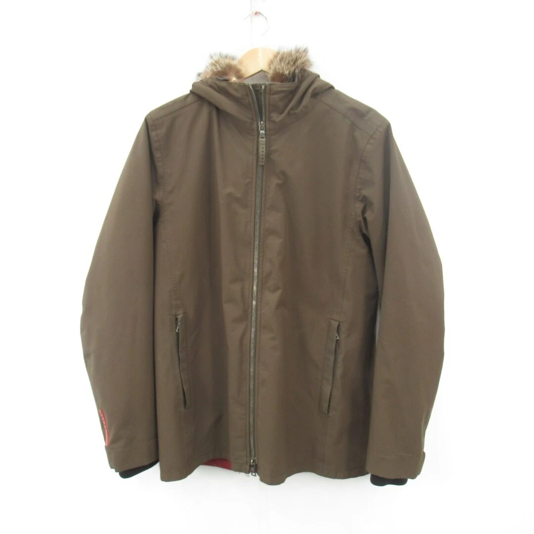 Prada Designer Large EU50 Khaki Jacket Men s Gore Tex Lined