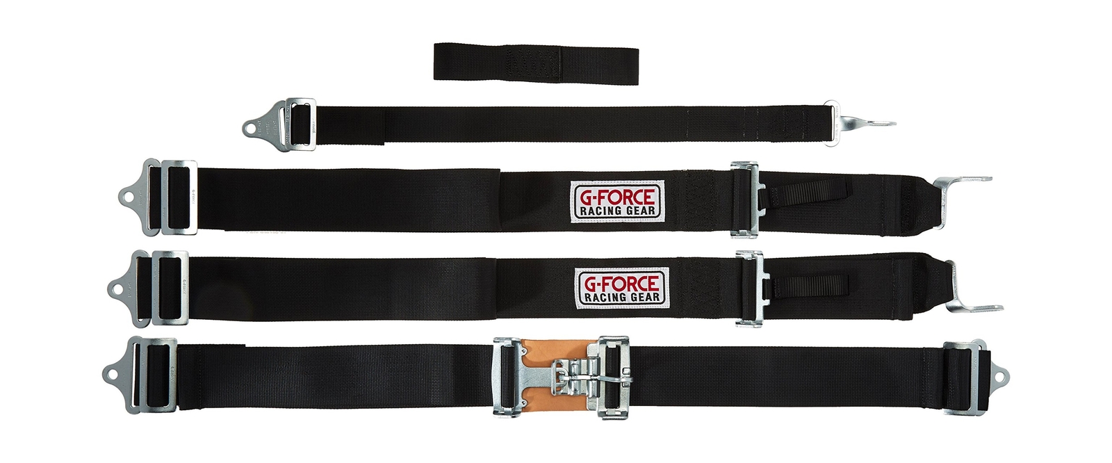 Gforce 5-Point Pull-Down Camlock Harness Set – SFI Rated, Black, For Racing & Safety