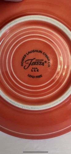 Fiesta Ware Homer Laughlin Persimmon Orange Tea Coffee Cup & Saucer Set - Picture 2 of 2