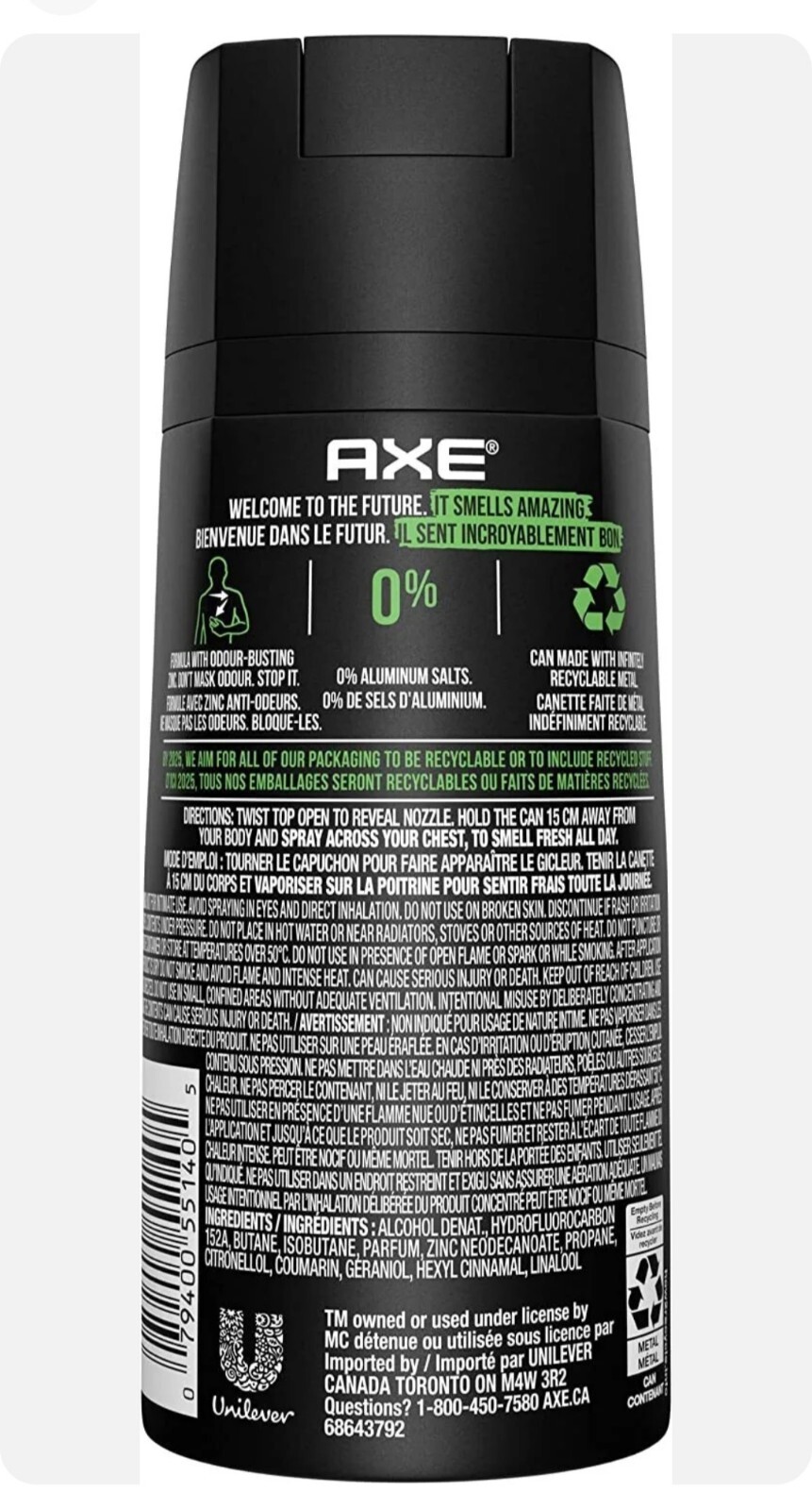 6 X AXE Kilo Deodorant Body Spray 4oz Mandarin and Sandalwood 48H 113 g