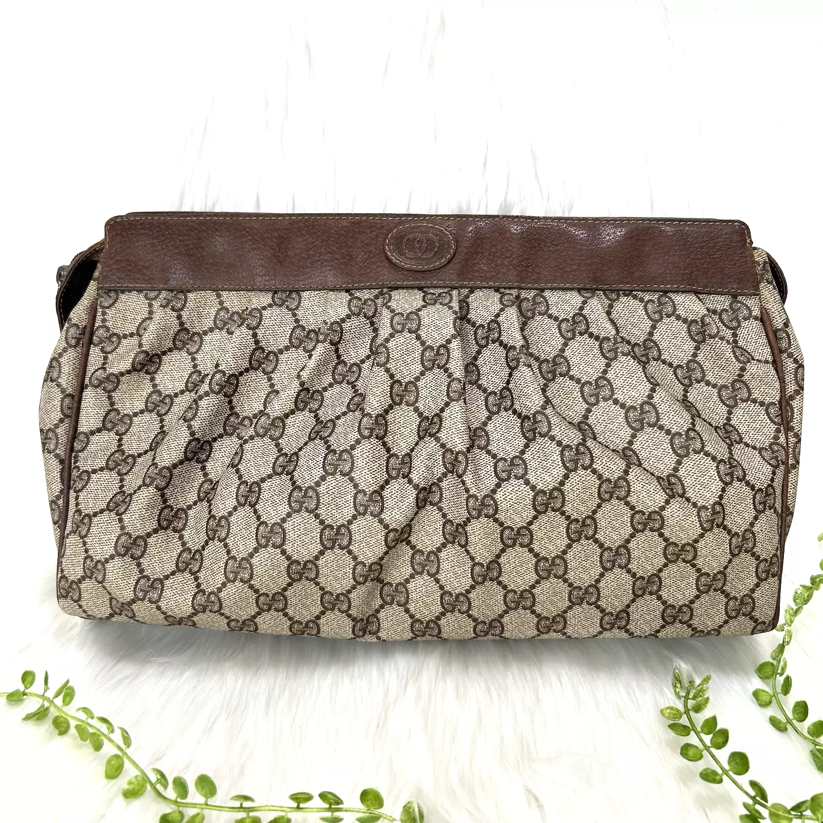 Sac à main GUCCI vintage GG Supreme pochette marron *Rare !*