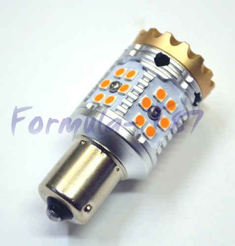 Hyper Flash Free LED Light P21W Amber Two Bulbs Rear Turn Signal Replacement Fit - Picture 3 of 12