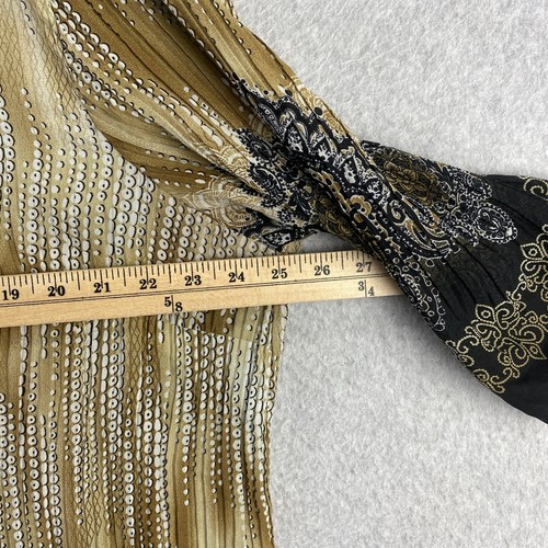Catherines 1X Boho Bauern Top gold schwarz bestickt V-Ausschnitt stretchig Bluse - Bild 7 von 9