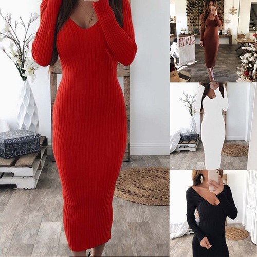 bodycon ribbed sweater dress