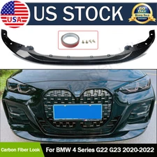 For BMW 2020-2023 G22 G23 430i M440i i4 Carbon Style Front Lip Splitter Spoiler