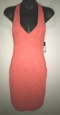 Guess LOS ANGELES dress Crossback Bodycon Chenille Rose Pumpkin Patch L NWT $138