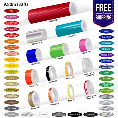 PinStriping Pin Stripe Tape SOLID Line Decor Decal Self-Adhesive Vinyl Stickers