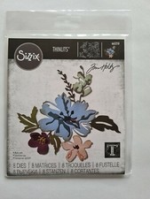 SIZZIX THINLITS DIES BRUSHSTROKE FLOWERS #2 BY TIM HOLTZ BNIP *LOOK*