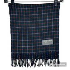 Geoffrey Beene Scarf Men  s One Size Multi-Color Plaid Fringed