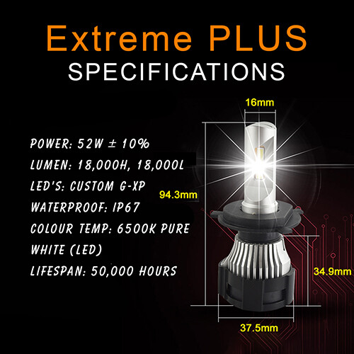 HB3 9005 LED Headlight Kit - EXTREME PRO LED's - Super Bright - Up to 18000lm - Picture 7 of 9
