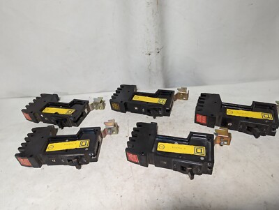 Lot of 5 Square D FY14020C circuit breaker, I-line, 20A, 277VAC, 1 pole, type FY
