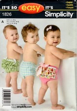 EASY DIAPER COVERS Simplicity Sewing Pattern 1826 Sizes S-M-L