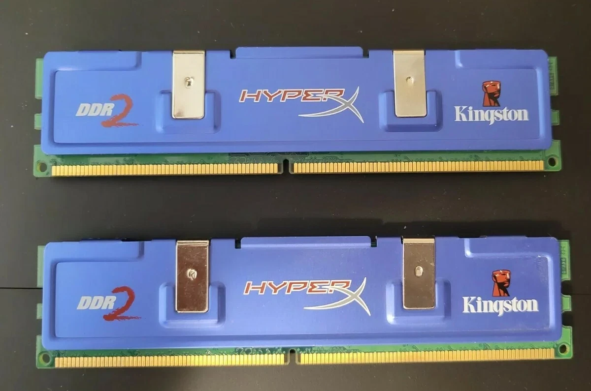 Kingston HyperX DDR2 RAM 2X 1 GB 2G SDRAM Memory KHX8500D2K2 1G w case