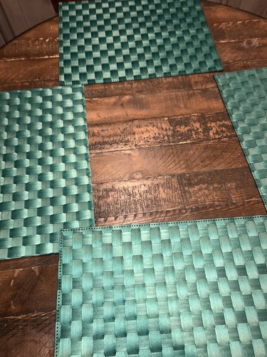 Juego de 4 manteles de mimbre vintage de paja tejida mesa cocina boho hogar - Imagen 6 de 10