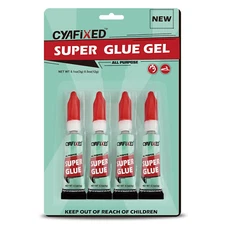 Super Glue Gel, Food Safe Instant Adhesive, Multipack Cyanoacrylate Strong Cl...