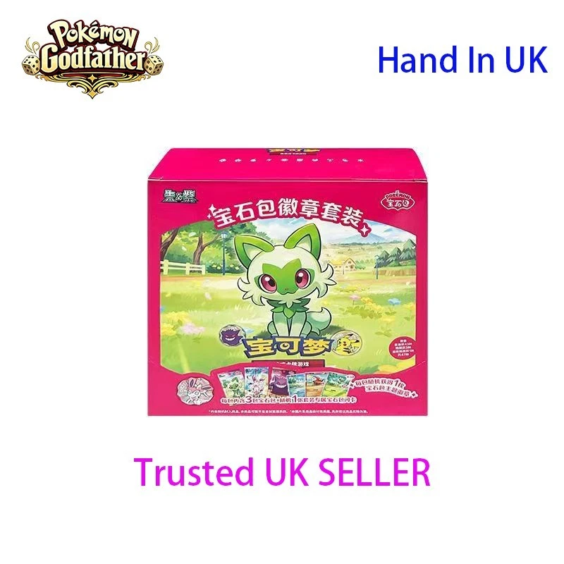 In UK✅Pokemon TCG S-Chinese Exclusive Gem Pack Badge Set Sealed Case - 12 Packs