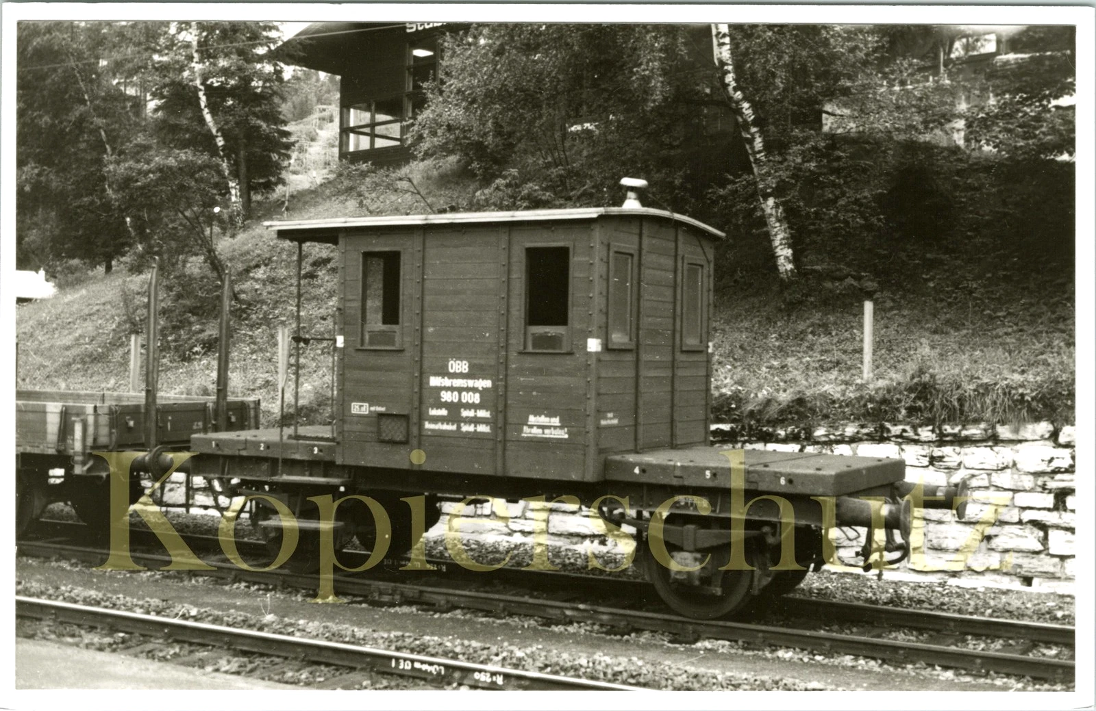 Foto - ÖBB 980 008, Hilfsbremswagen in Badgastein 13.8.1980 - Bild 1 von 1