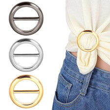 3Pcs Metal Silk Scarf Ring Clip T-Shirt Tie Buckle Holder Women Girls Shawl Gift